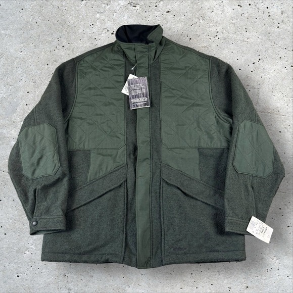 VTG NOS Woolrich Technowool Jacket Men's Large Green Fleece Outdoors 90s - Picture 1 of 6